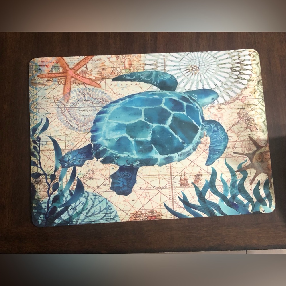 Sea Turtle shells Large mouse computer keyboard desk mat rubber pad. 25”X18”